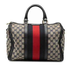 Pre-Loved Gucci Medium GG Canvas Web Joy Boston Bag